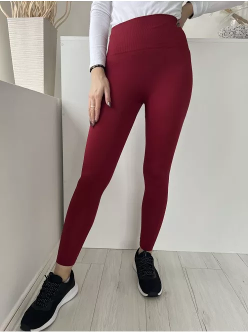  (S) Bordó Oldalt Anyagában Mintás Derékban Varrás Nélküli, Rugalmas Anyagú Nadrág