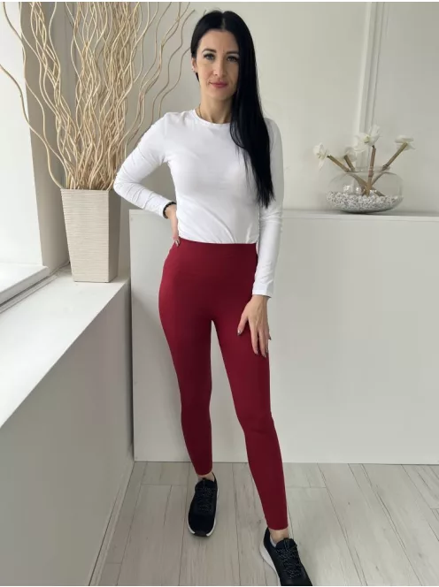  (S) Bordó Oldalt Anyagában Mintás Derékban Varrás Nélküli, Rugalmas Anyagú Nadrág