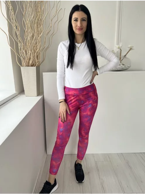 USA PRO (M) Rózsaszín-Lila Foltmintás, Gumisderekú Hátul Cipzáros Zsebes, Rugalmas Anyagú Nadrág