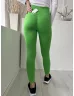    (S) Fűzöld Anyagában Bordázott Derékban Varrás Nélküli, Rugalmas Anyagú Nadrág