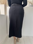 Rita Ora (M) Fekete Hátul Cipzáros, Elől Díszlapolású Sliccelt, Zsebes Szoknya