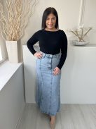 Primark (L) Kék Elől Gombos, Zsebes Övtartós, Farmer Szoknya