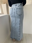 Primark (L) Kék Elől Gombos, Zsebes Övtartós, Farmer Szoknya