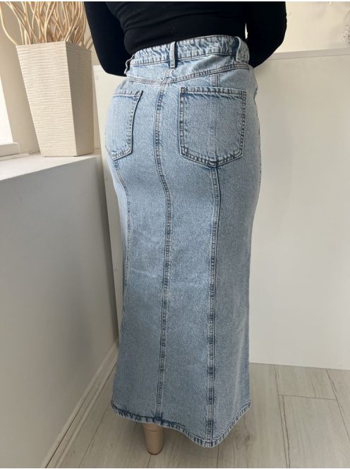 Primark (L) Kék Elől Gombos, Zsebes Övtartós, Farmer Szoknya