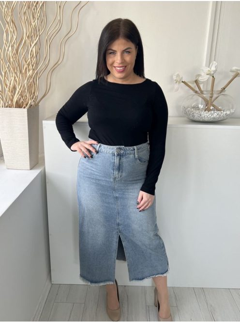 Quiz (L) Kék Elől Gombos, Zsebes Rojtos Aljú, Sliccelt, Farmer Szoknya