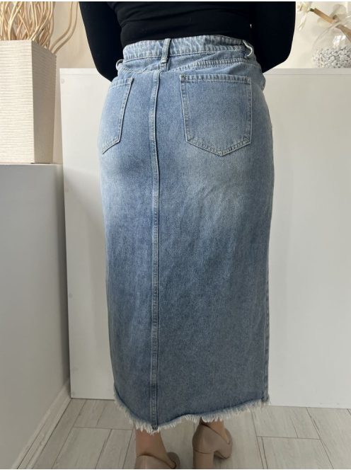 Quiz (L) Kék Elől Gombos, Zsebes Rojtos Aljú, Sliccelt, Farmer Szoknya