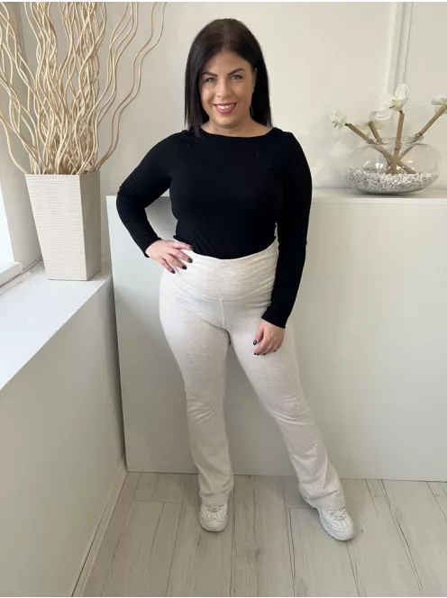 Primark (L) Drapp-Halvány Mályva Gumisderekú Trapézszárú, Rugalmas Anyagú Nadrág