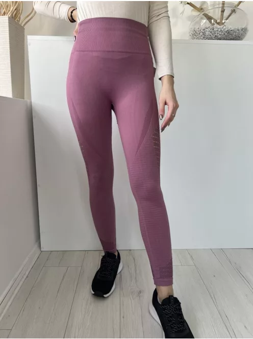  (M) Lila Anyagában Lyukacsos Mintás Gumisdeekú, Rugalmas Anyagú Nadrág