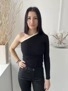 ÚJ Boohoo (S) Fekete Félvállas, Fehér Díszcsíkos Anyagában Mikrobordázott, 90% Pamut Alapanyagú Felső