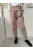 Missguided (S) Rózsaszín-Khaki Terepmintás, Gumisderekú Zsebes, Paperbag Fazonú Nadrág