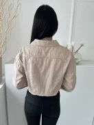 Shein (M) Drapp Elől Végig Gombos, Mellnél Díszzsebes Galléros, Farmer Kabát