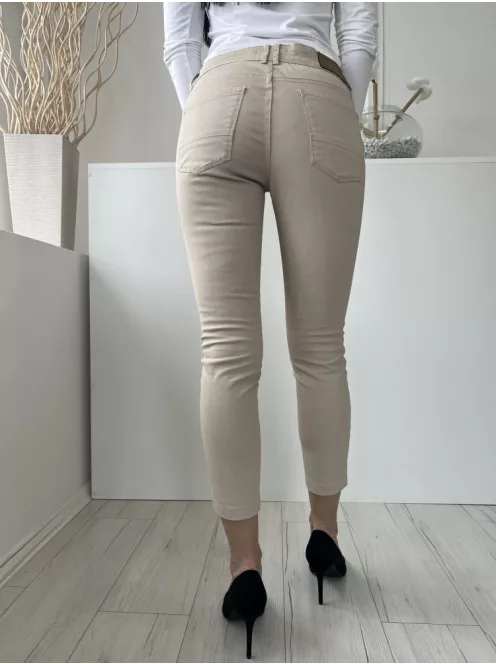 Massimo Dutti (M) Drapp Elől Gombos, Zsebes Szűkített Szárú Nadrág