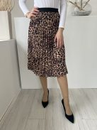 ÚJ Boohoo (M) Barna Fekete Foltmitás, Gumisderekú Pliszírozott, Bélés Nélküli Szoknya