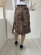 ÚJ Boohoo (M) Barna Fekete Foltmitás, Gumisderekú Pliszírozott, Bélés Nélküli Szoknya