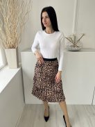 ÚJ Boohoo (M) Barna Fekete Foltmitás, Gumisderekú Pliszírozott, Bélés Nélküli Szoknya