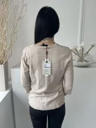 ÚJ Anonymous (S) Világosbarna Elől Végig Gombos, Anyagában Mintás Gépikötött Felső