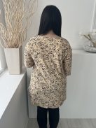 Bodyprints (M) Sárgásbarna Fekete Foltmintás, Bőaljú Kellemes Puha Anyagú Felső