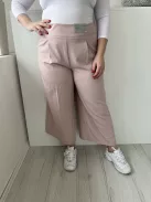 ÚJ Roman (L) Púder Oldalt Cipzáros, Elől Ráncolt Bőszárú Nadrág