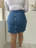 TopShop (L) Kék Elől Gombos, Oldalt Zsebes Övtartós, Farmer Szoknya