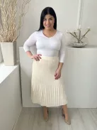 ÚJ Primark (L) Vajkaramell Hátul Gumisderekú, Pliszírozott Bélelt Szoknya