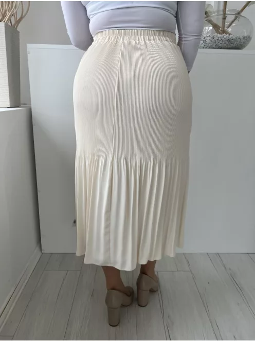 ÚJ Primark (L) Vajkaramell Hátul Gumisderekú, Pliszírozott Bélelt Szoknya