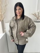 Nexzt (L) Khaki Elől Cipzáros, Patentos Mellnél Zsebes, Farmer Kabát