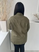 Primark (L) Khaki Elől Patentos, Mellnél Zsebes Galléros, Farmer Kabát