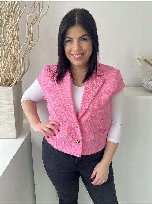 River Island (L) Rózsaszín Elől Gmbos, Díszzsebes Galléros Blézer