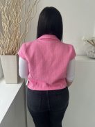 River Island (L) Rózsaszín Elől Gmbos, Díszzsebes Galléros Blézer