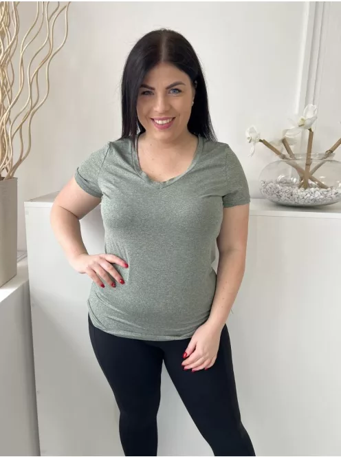 Mountain Warehouse (M) Permetzöld V Kivágású, Cirmosmintás Rugalmas Anyagú Felső