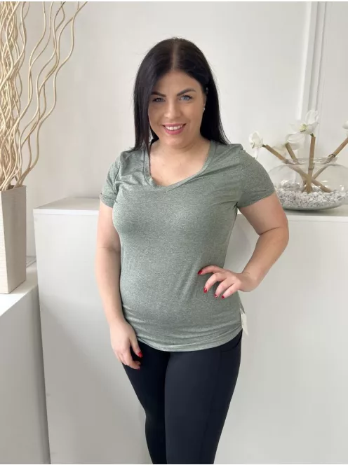 Mountain Warehouse (M) Permetzöld V Kivágású, Cirmosmintás Rugalmas Anyagú Felső