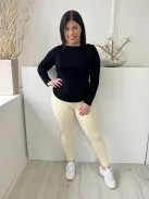  (L) Sárga Anyagában Bordázott Rugalmas Anyagú Nadrág