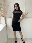 Lipsy  (M) Fekete Hátul Cipzáros, Anyagában Csipkés Bélelt, Felül Áttetsző Ruha