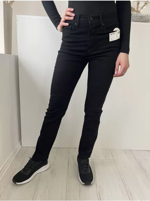 Levis (S) Fekete Elől Gombos, Zsebes Szűkített Szárú, Farmer Nadrág