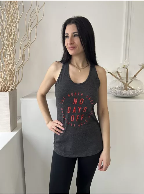 The North Face (M) Sötétszürke Elől Feliratos, Pántos Hosszított Fazonú Felső