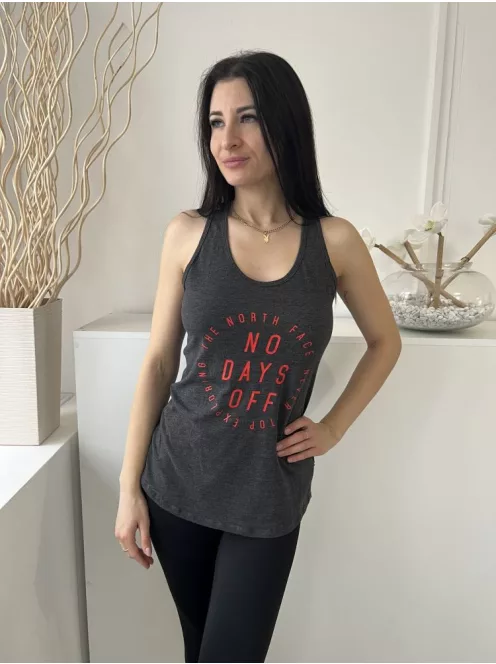 The North Face (M) Sötétszürke Elől Feliratos, Pántos Hosszított Fazonú Felső