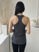 The North Face (M) Sötétszürke Elől Feliratos, Pántos Hosszított Fazonú Felső