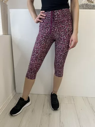   M&S (M) Lila Színes Sűrű Pöttyös, Belül Összehúzható Megkötős, Térd Nadrág