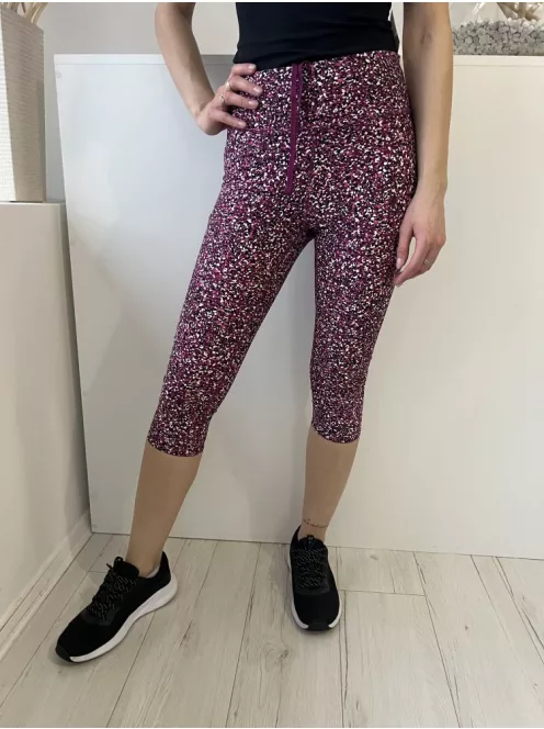 M&S (M) Lila Színes Sűrű Pöttyös, Belül Összehúzható Megkötős, Térd Nadrág