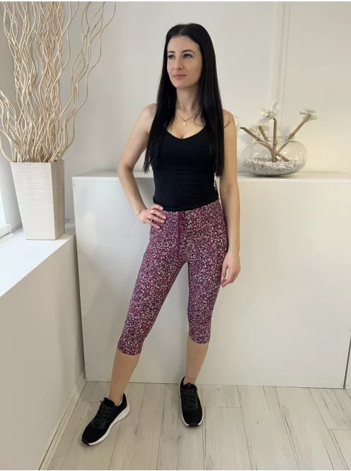 M&S (M) Lila Színes Sűrű Pöttyös, Belül Összehúzható Megkötős, Térd Nadrág