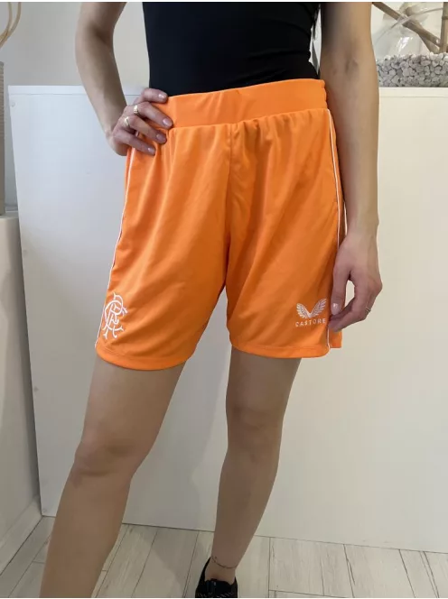 ÚJ Castore (M) Narancssárga Belül Összehúzható, Megkötős Oldalt Fehér Díszcsíkos Rövidnadrág