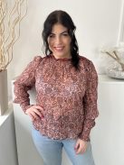 ÚJ Boden (M) Mályva Színes Mintás, Hátul Nyakban Gombos Hátul Nyitott Felső