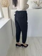 ZARA (M) Fekete Derékban Összehúzható, Zsebes Megkötős, Vékony Anyagú Nadrág