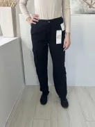 ÚJ Stradivarius (M) Fekete Elől Gombos, Oldalt Zsebes Övtartós Nadrág