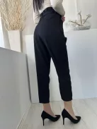 H&M (S) Fekete Elől Kapcsos, Derékban Megkötős Magasderekú, Elegáns Fazonú Nadrág