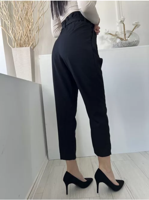 H&M (S) Fekete Elől Kapcsos, Derékban Megkötős Magasderekú, Elegáns Fazonú Nadrág