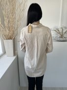 ÚJ Fat Face (M) Drapp Elől Végig Gombos, Mellnél Zsebes 83% Pamut, Hosszított Fazonú Felső