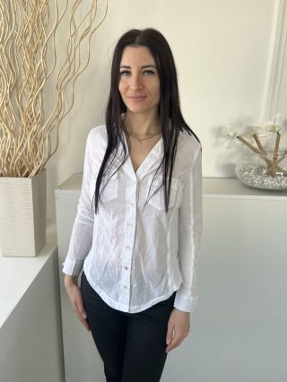   Paraphrase (M) Fehér Elől Végig Gombos, Mellnél Zsebes Galléros, Kerekített Aljú Felső