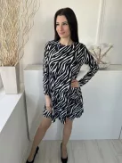 ÚJ F&F (M) Fehér Fekete Zebracsíkos Rugalmas Anyagú Ruha