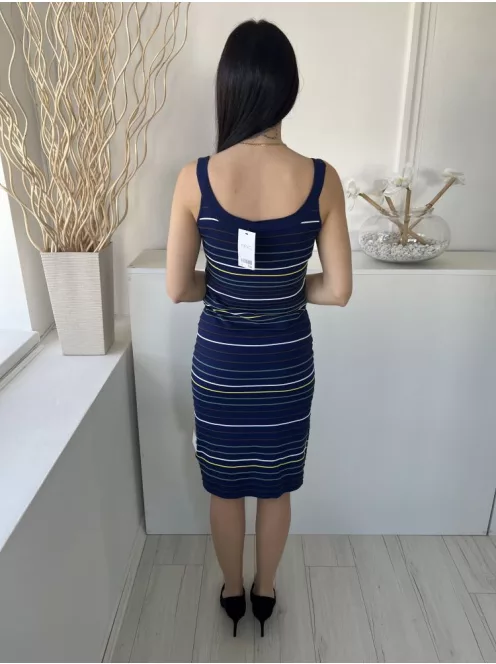 ÚJ Next (M) Kék Színes Csíkos, Pántos Rugalmas Anyagú Ruha